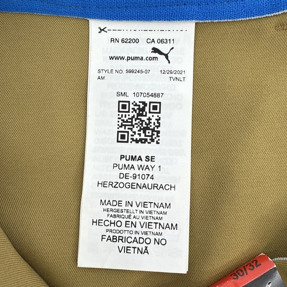 Puma Golf Pants Men 30x32 Performance Fit Khaki Stretch Waist Straight Leg NWT - Picture 11 of 13